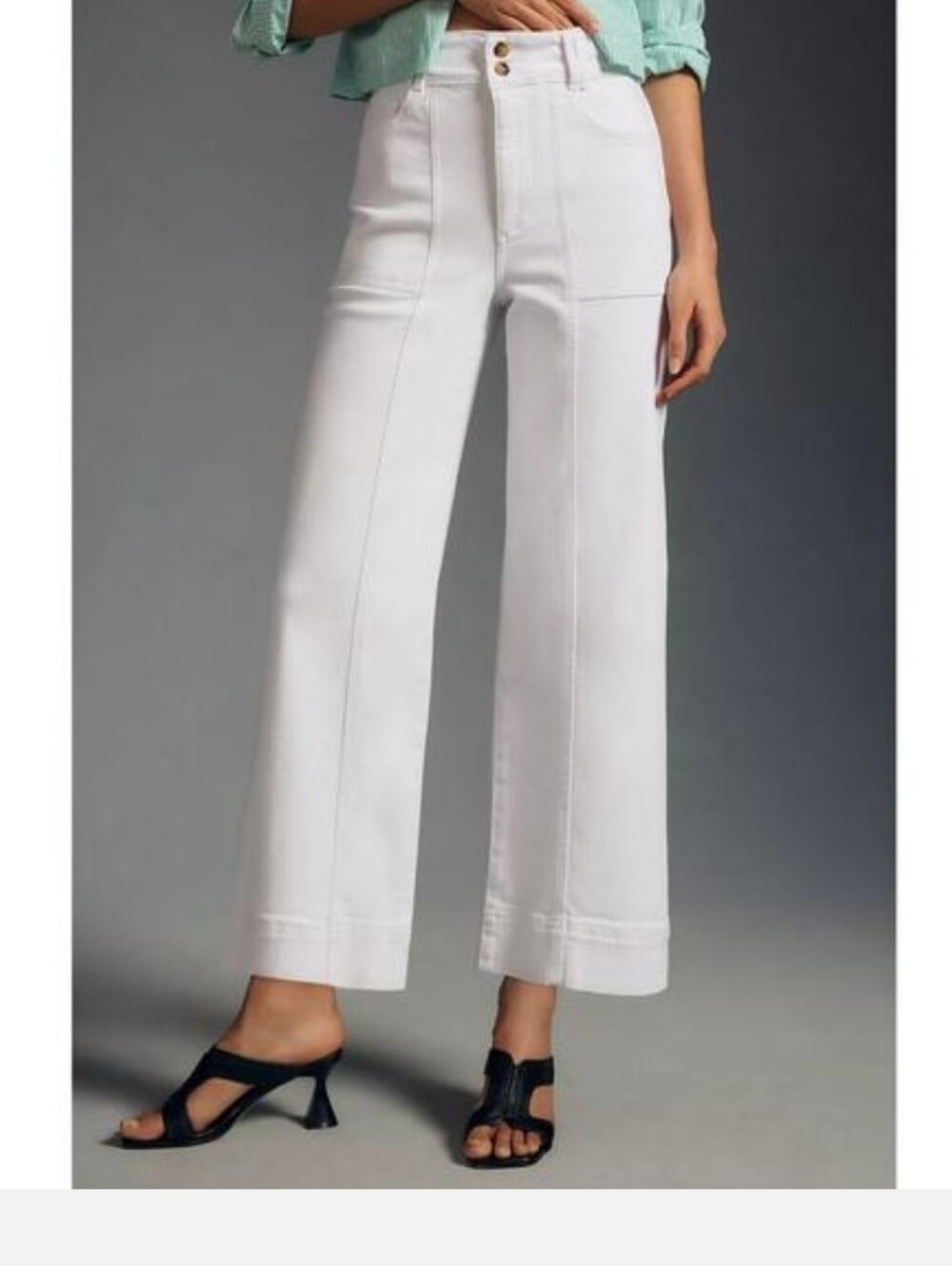 ANTHROPOLOGIE Pilcro "The Skipper" Seamed High-Rise Cropped Jeans